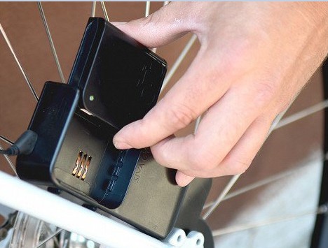 The detachable battery pack being fitted to the generator